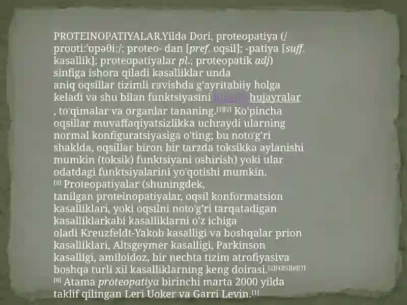 PROTEINOPATIYALAR 3