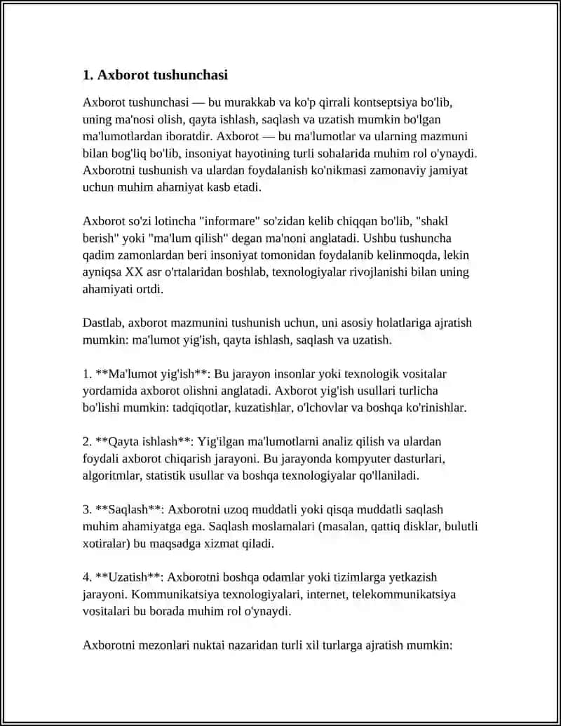 AXBOROT VA UNING YARATILISHI 3