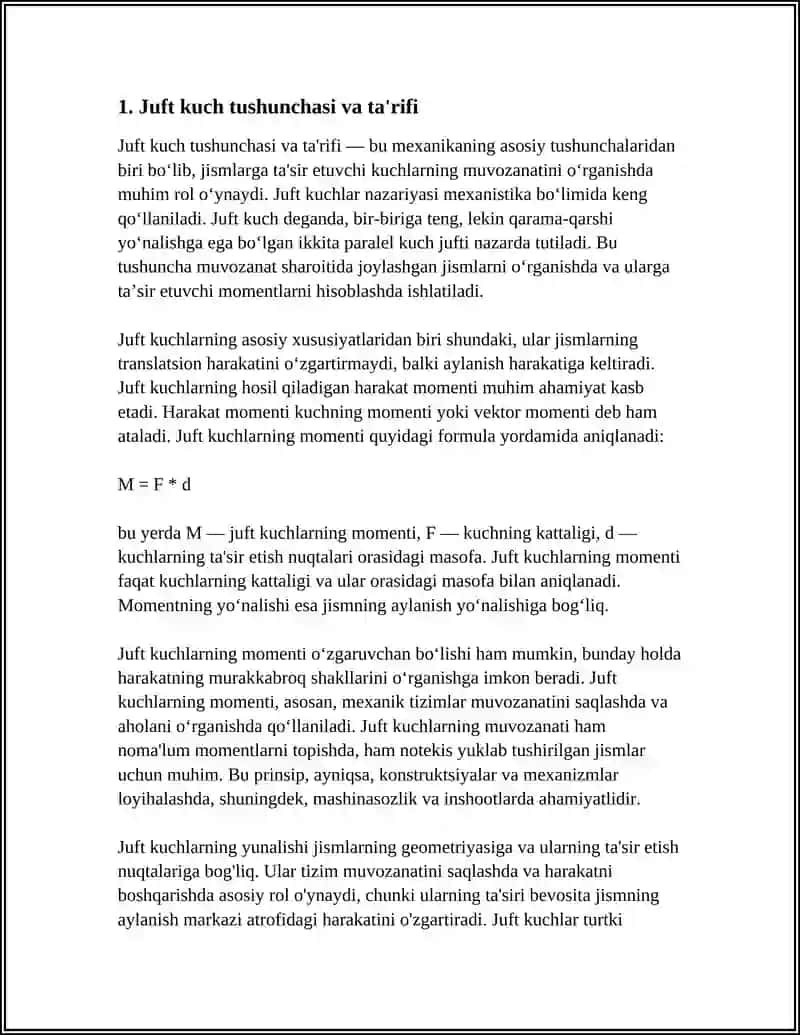 JUFT KUCHLAR NAZARYASI 3