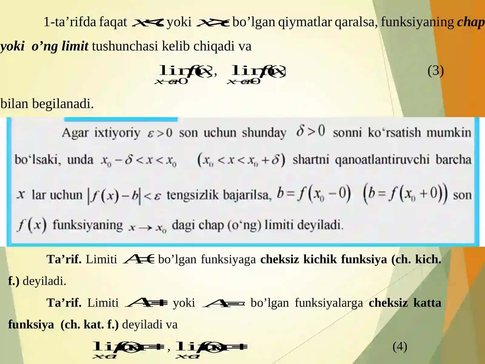 FUNKSIYA LIMITI VA UZLUKSIZLIGI 3