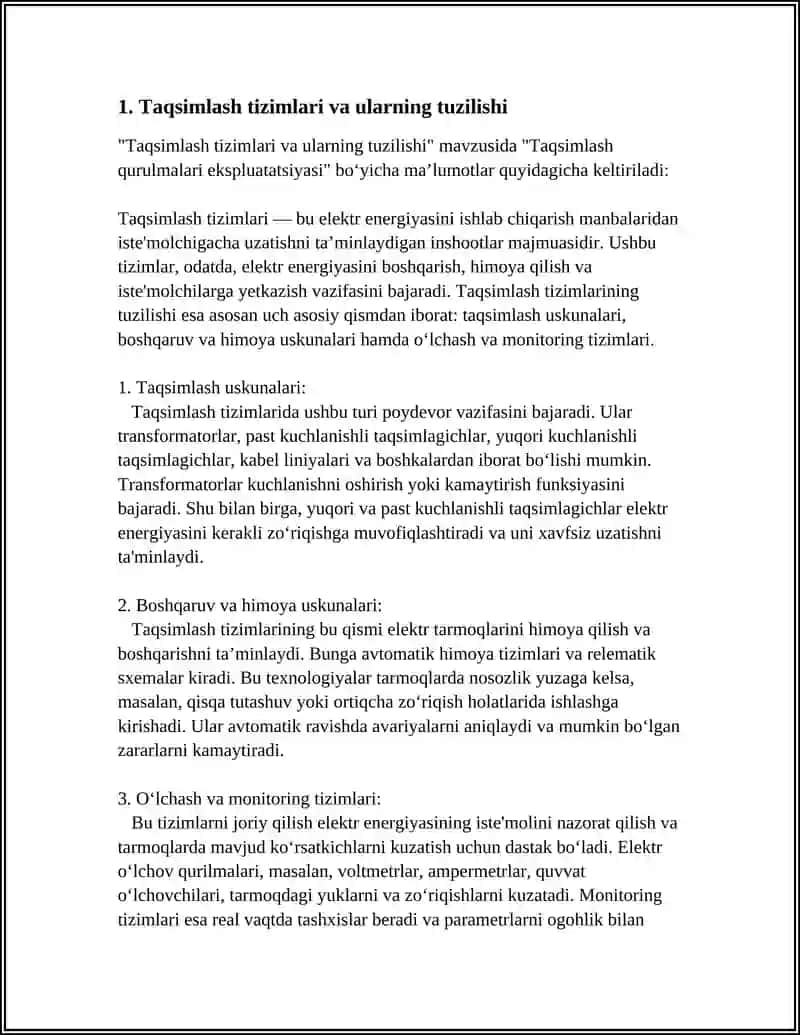 Taqsimlash qurulmalari ekspluatatsiyasi 3
