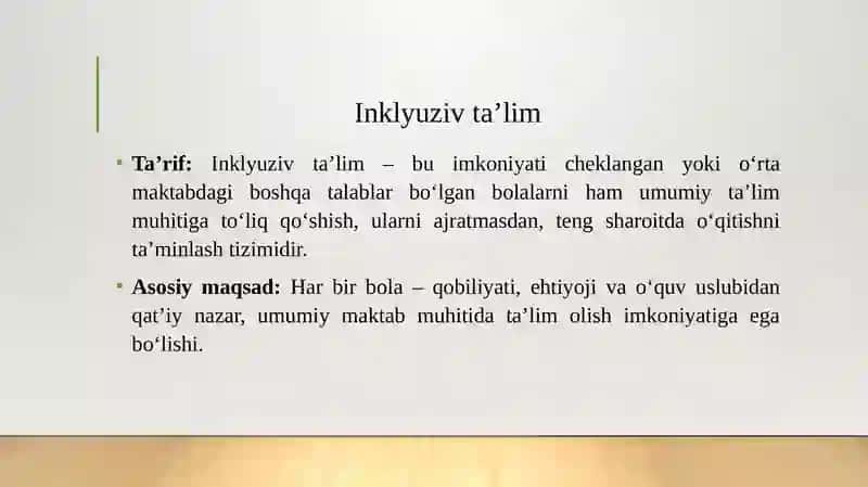 Inklyuziv va integratsiya ta'limining bir-biridan farqi 3