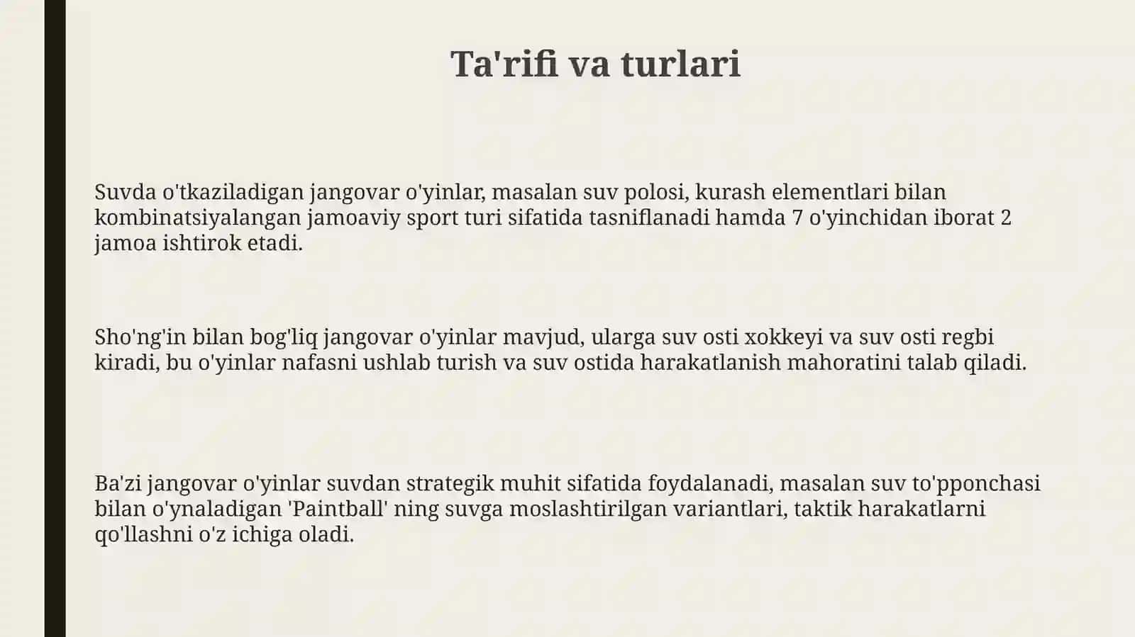 Suvda o'ynaladigan harakatli oʻyinlar 3