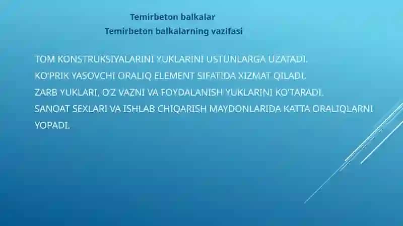 Sanoatbinolarida qoʻllaniladigan temir beton balka va fermalar 3
