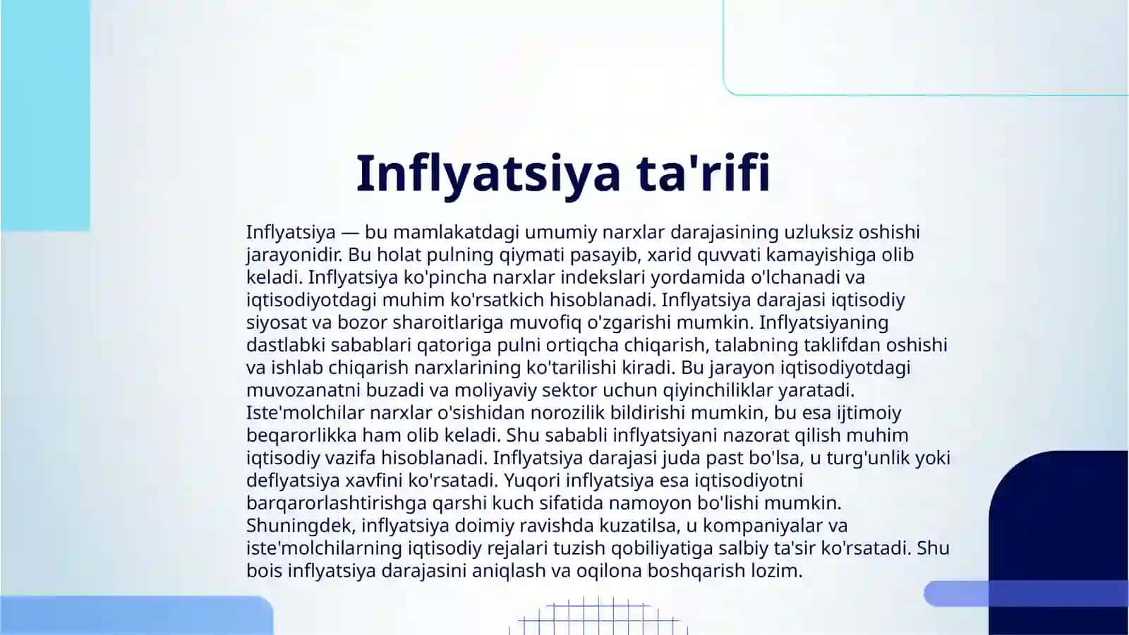 INFLYATSIYA TUSHUNCHASI VA UNING TURLARI 3