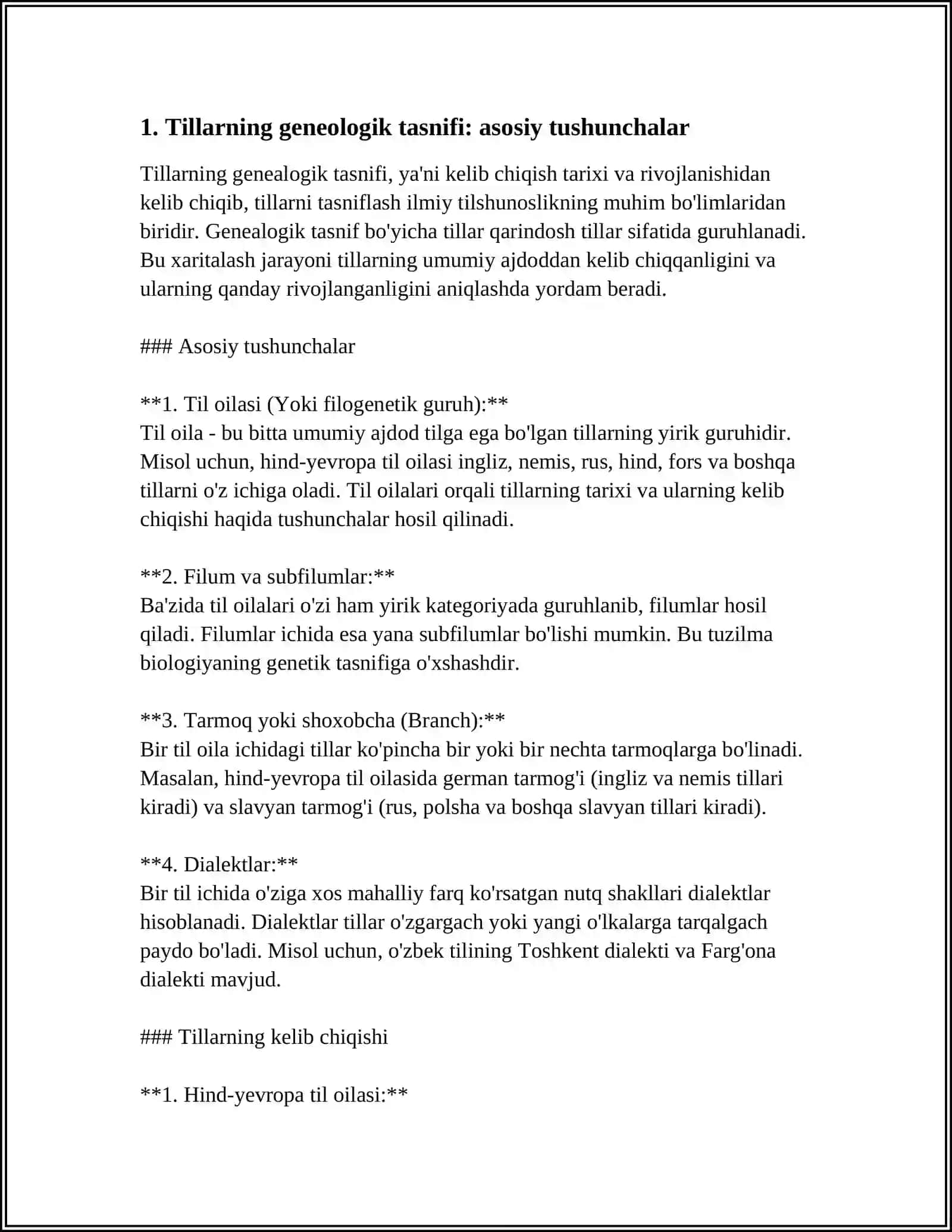TILLARNING GENELOGIK TASNIFI 3