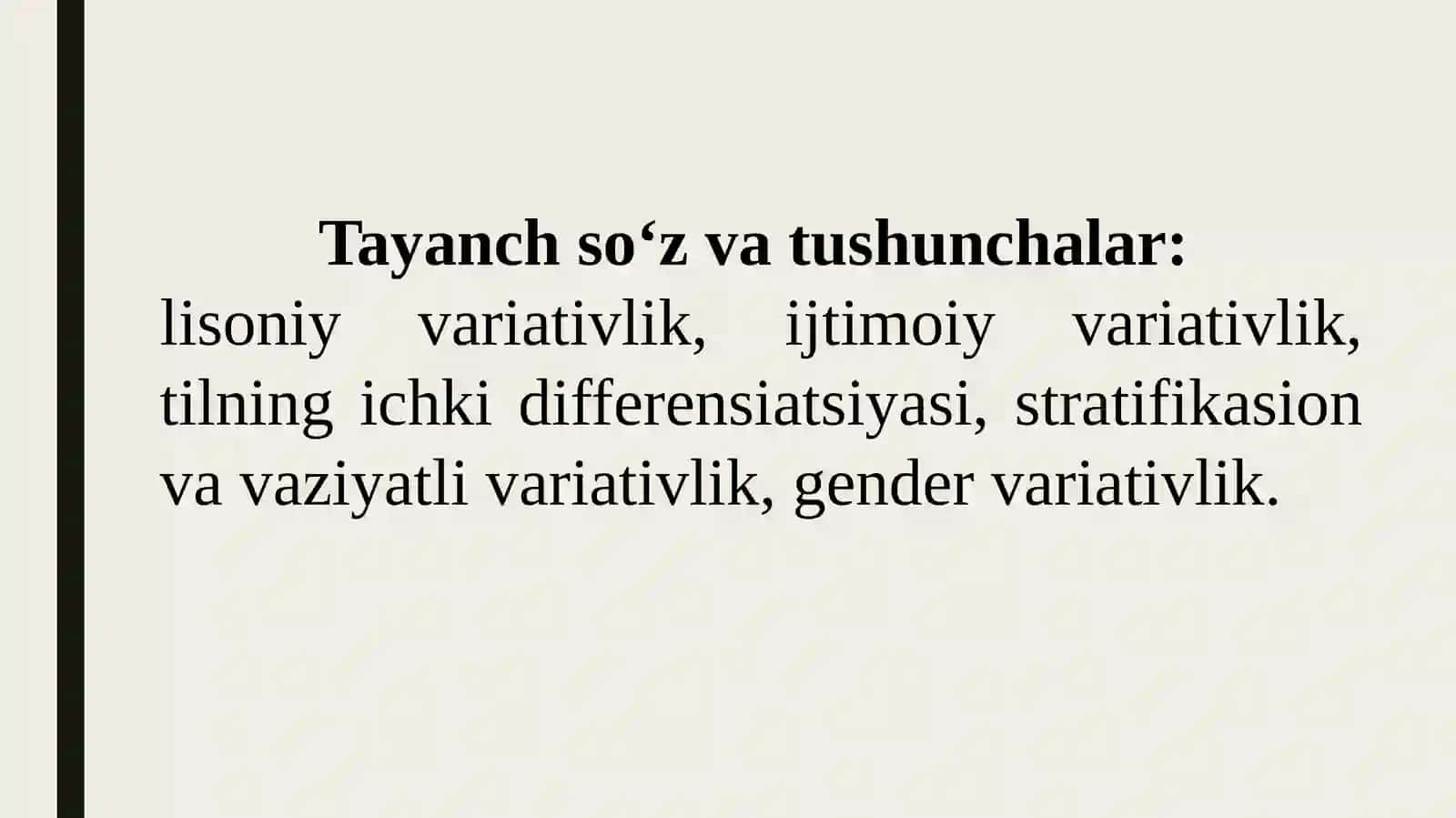 Variativlik turlari 3