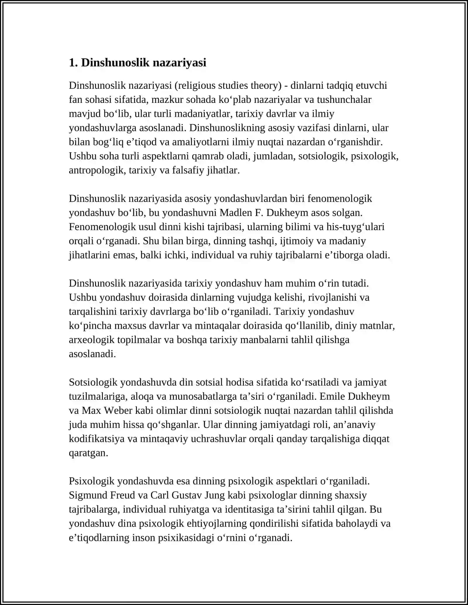 DINSHUNOSLIK FANIDAN TESTLAR 3