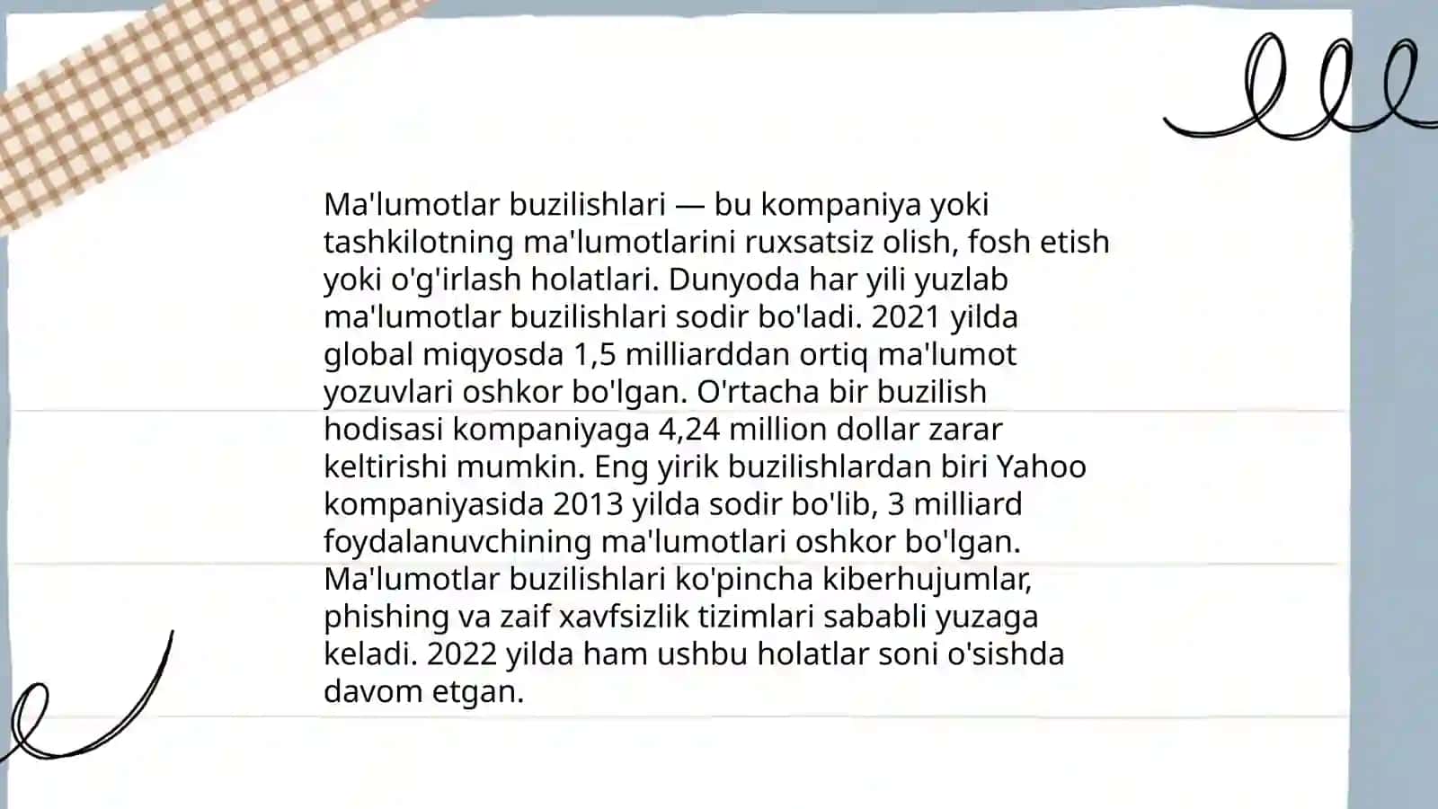 Ma'lumotlar buzilishlari 3