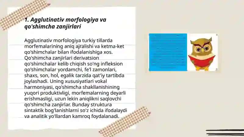 Agglutinativ morfologiya va qo'shimcha zanjirlari 3