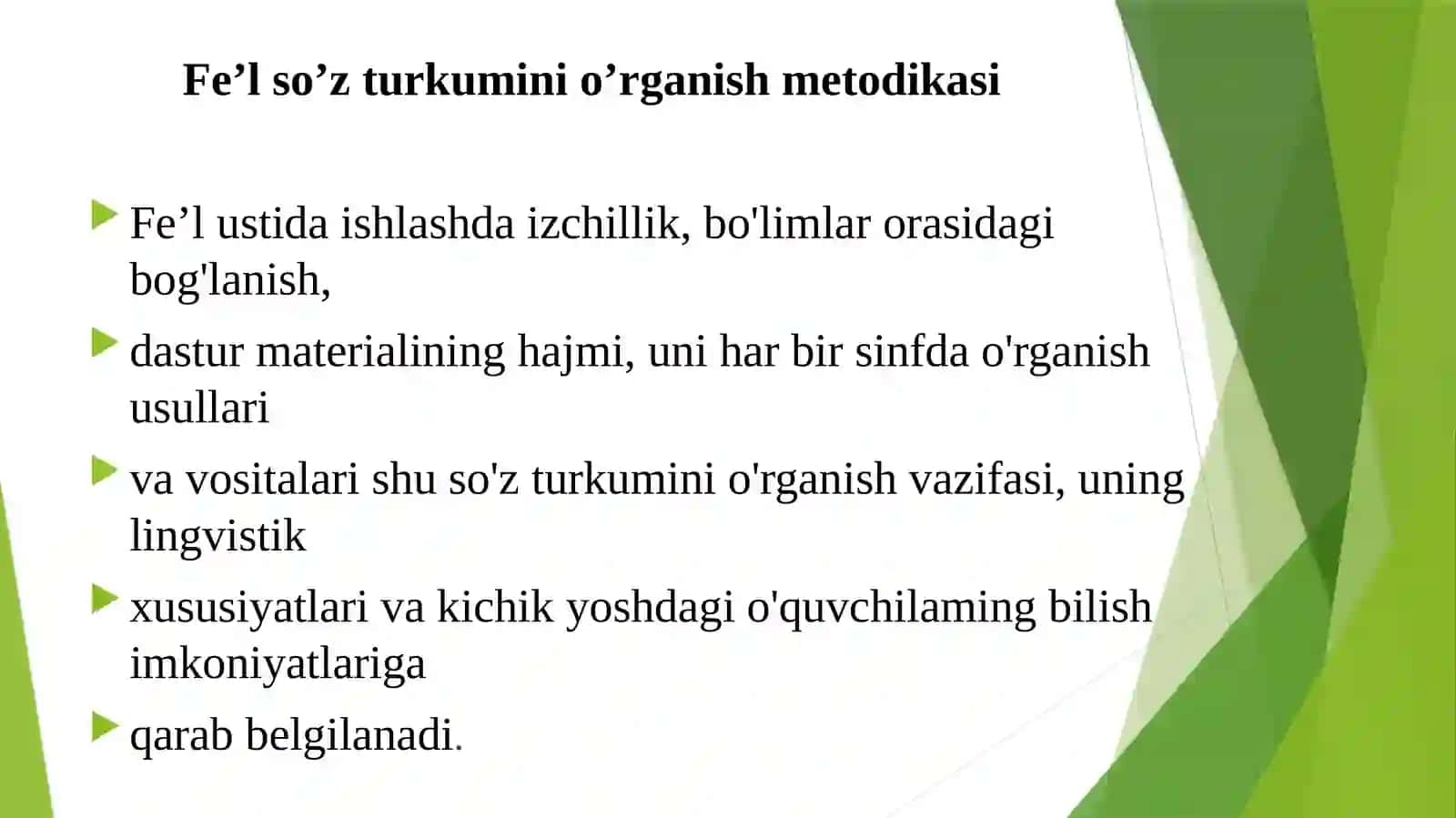 Fe’l va olmosh turkumlarini o‘qitish mеtodikasi 3