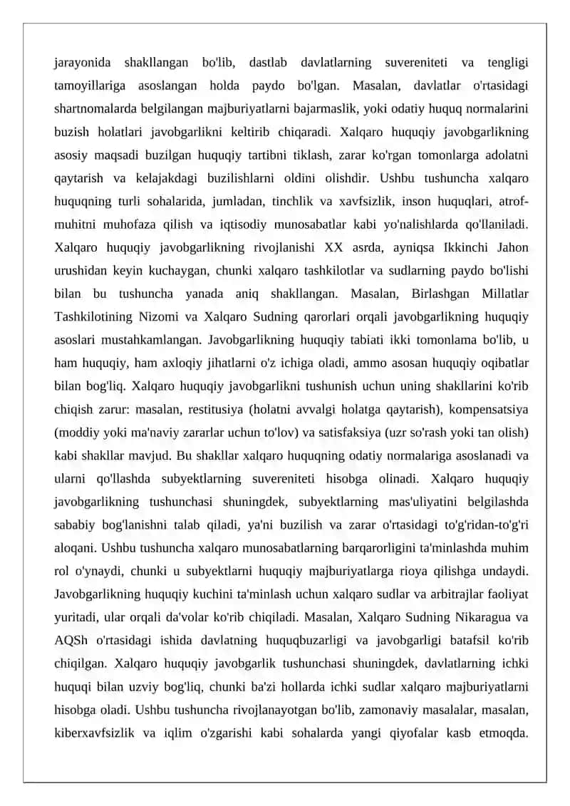 Xalqaro huquqiy javobgarlik turlari va shakllari 3