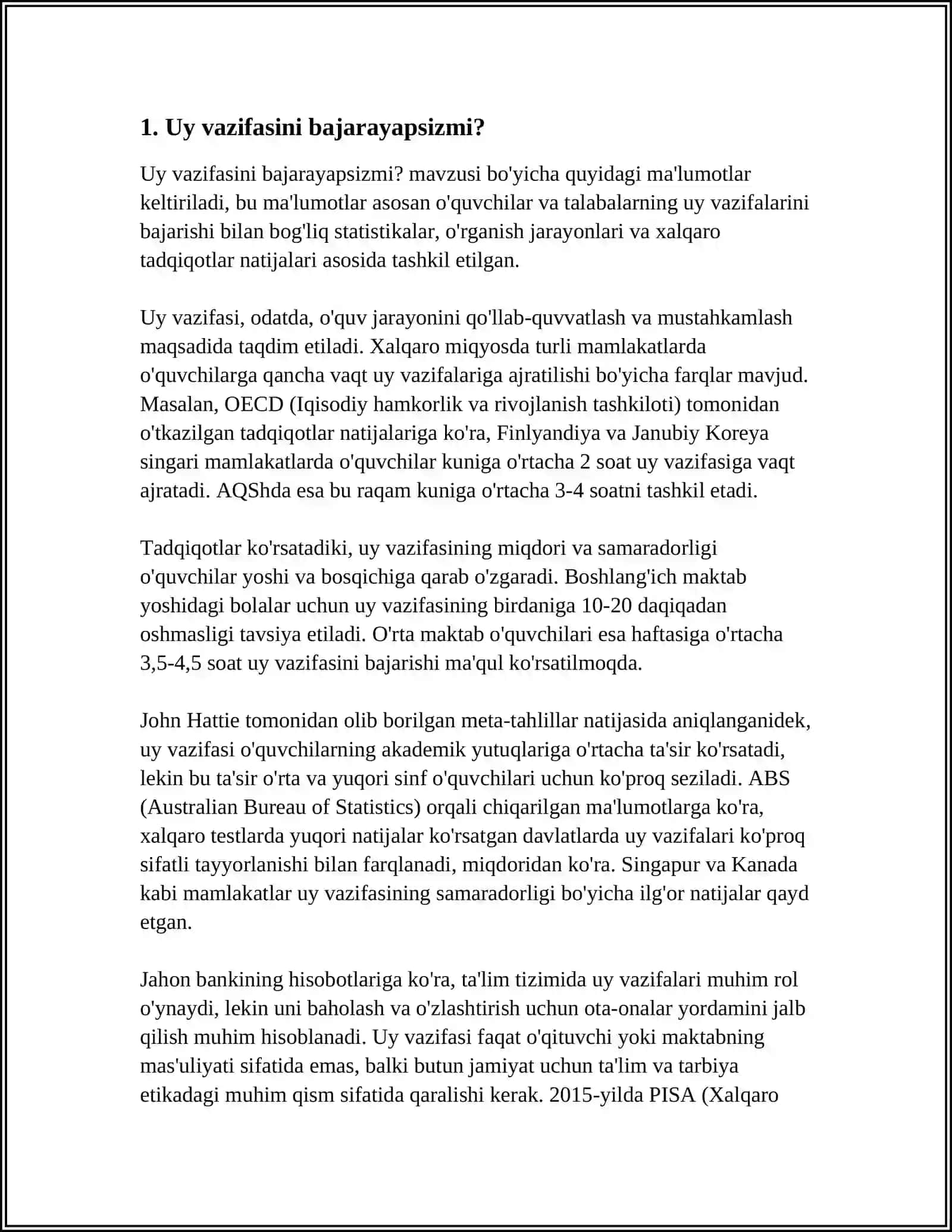 Uy vazifasini bajarayapsizmi? 3