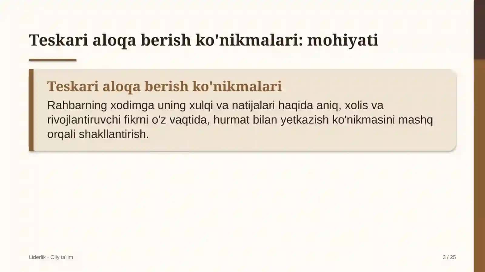 Leaderlik · Oliy ta'lim 3