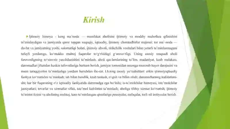 Ijtimoiy himoya ko`lami va asosiy xususiyatlari 3