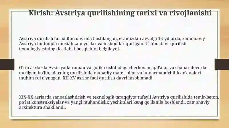 Avstriya Qurilish va Normativ Hujjatlari 3