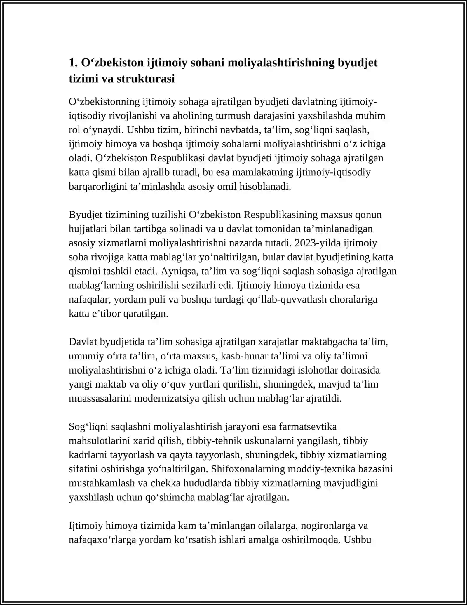 OʻZBEKISTON IJTIMOIY SOHANI MOLIYALASHTIRISH TIZIMI 3