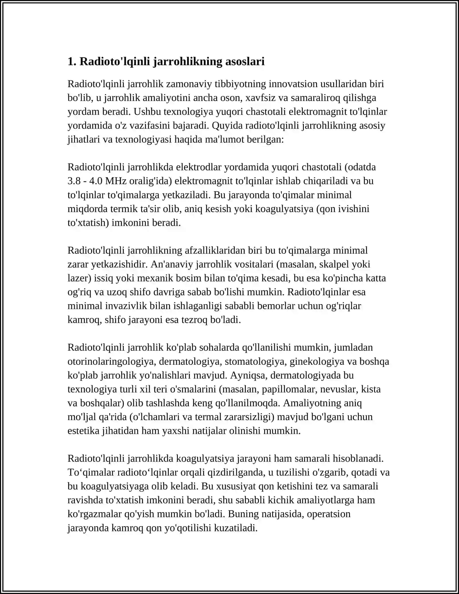 Radioto'lqinli jarrohlikning asoslari 3