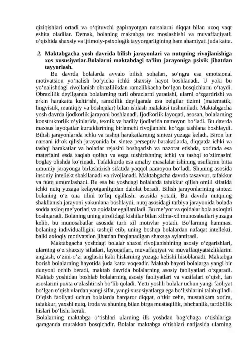 Maktabgacha yosh davrida psixik rivojlanish xususiyatlari 3