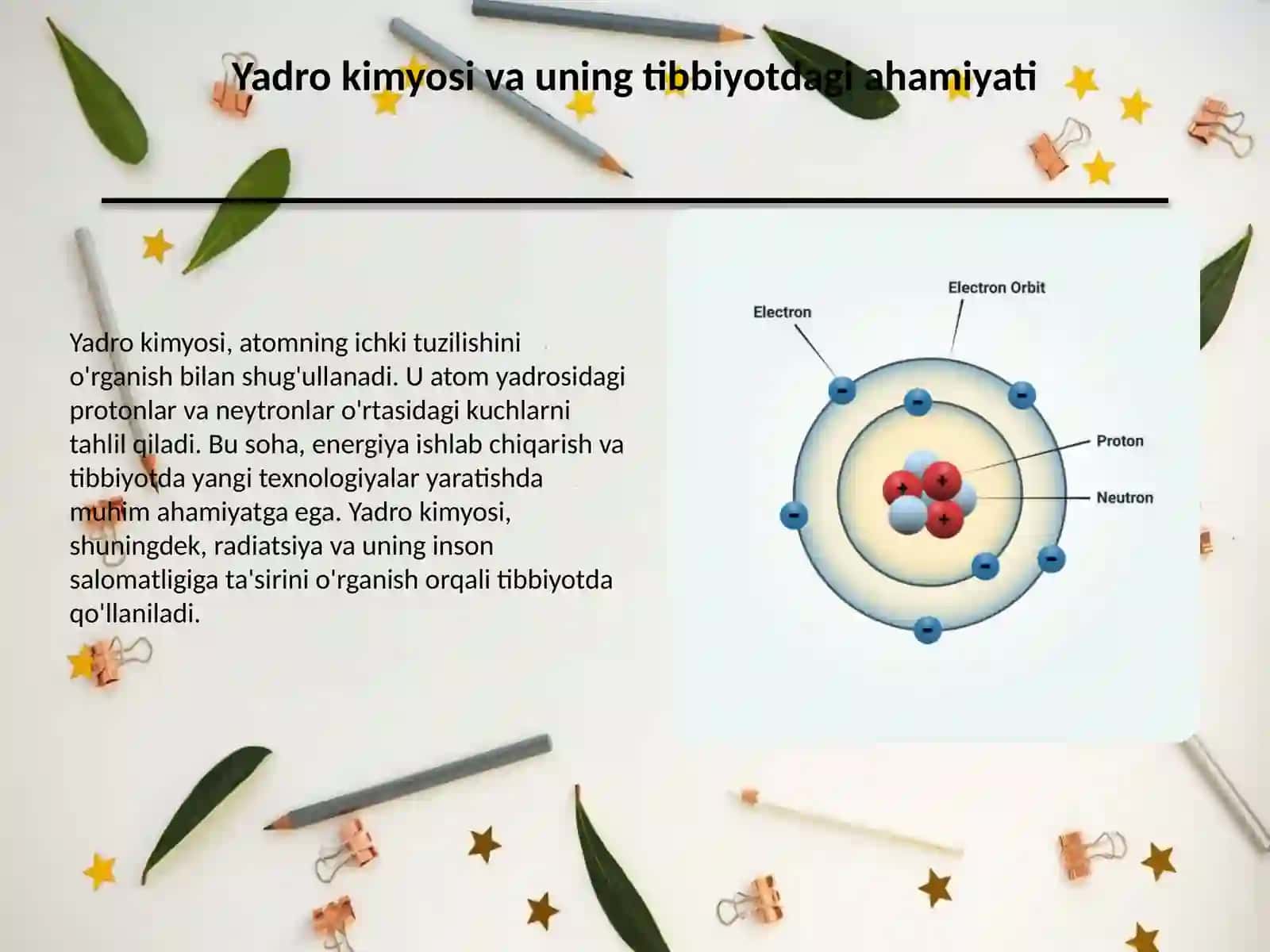 Yadro kimyosi va uning tubbiyotdagi ahamiyati 3