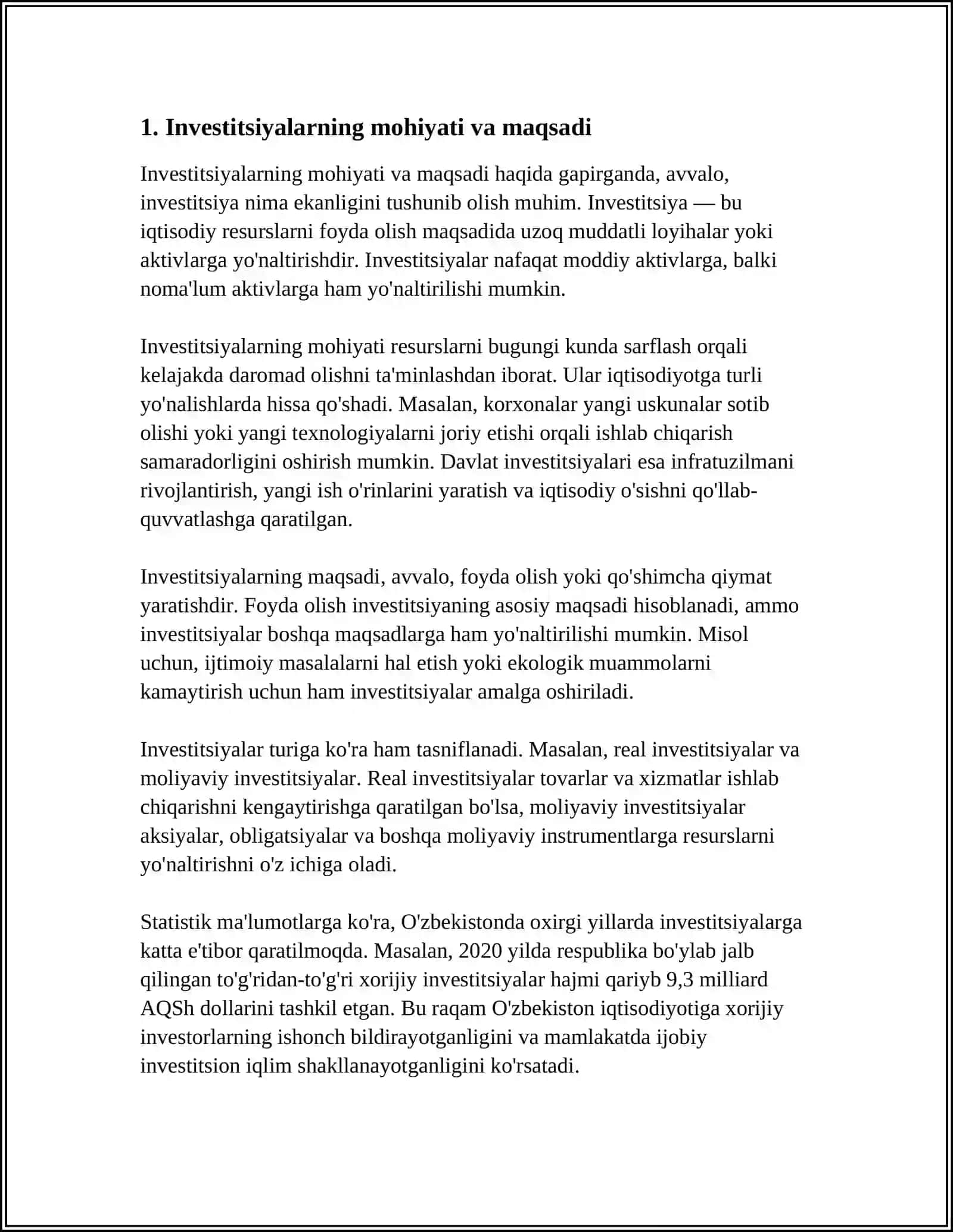 INVESTITSIYALAR NAZARIYASI 3