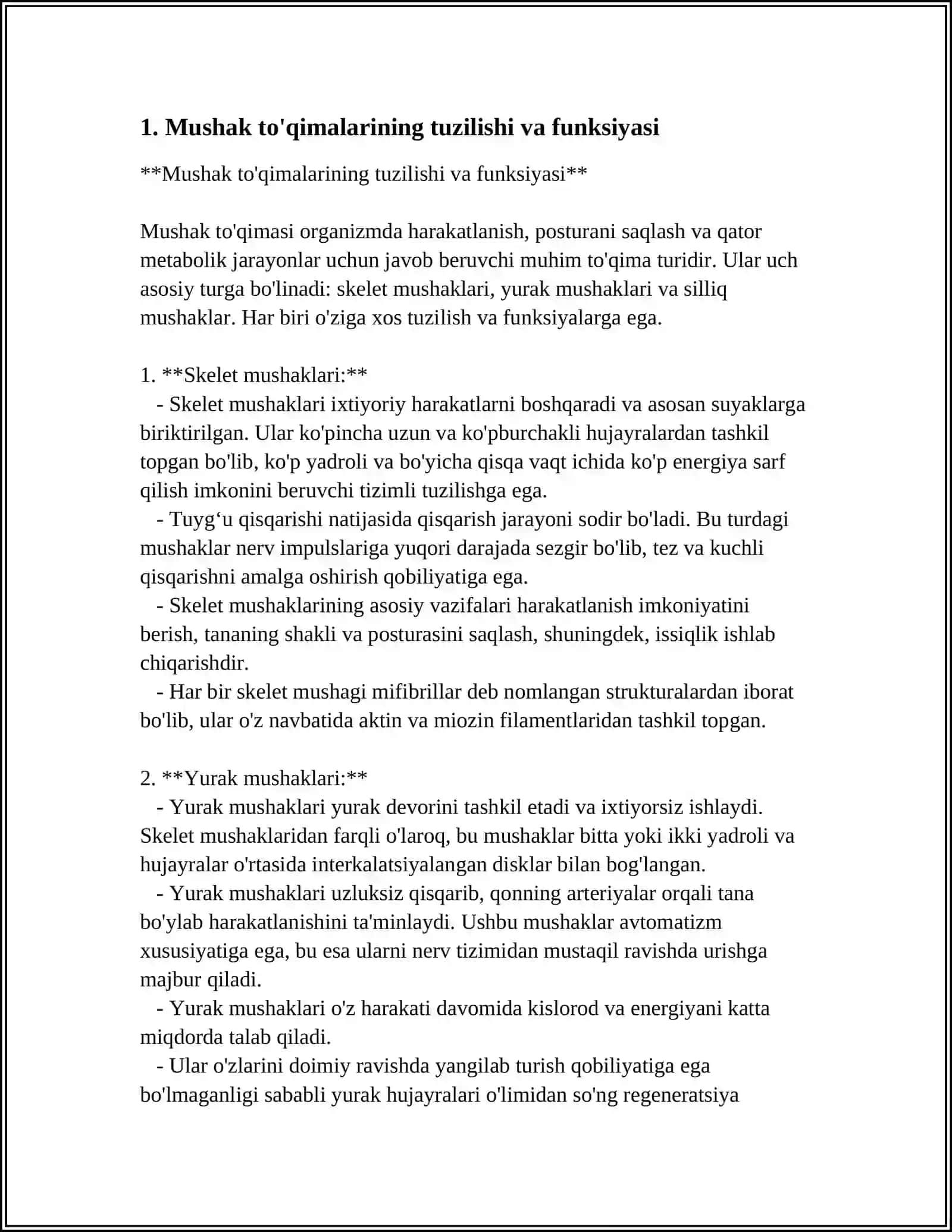 MUSHAKLARNING FUNKTSIONAL VAZIFASINI O'RGANISH 3
