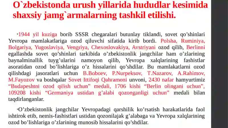 O`zbekiston oki orqali o`zbek xalqining geroylari 3
