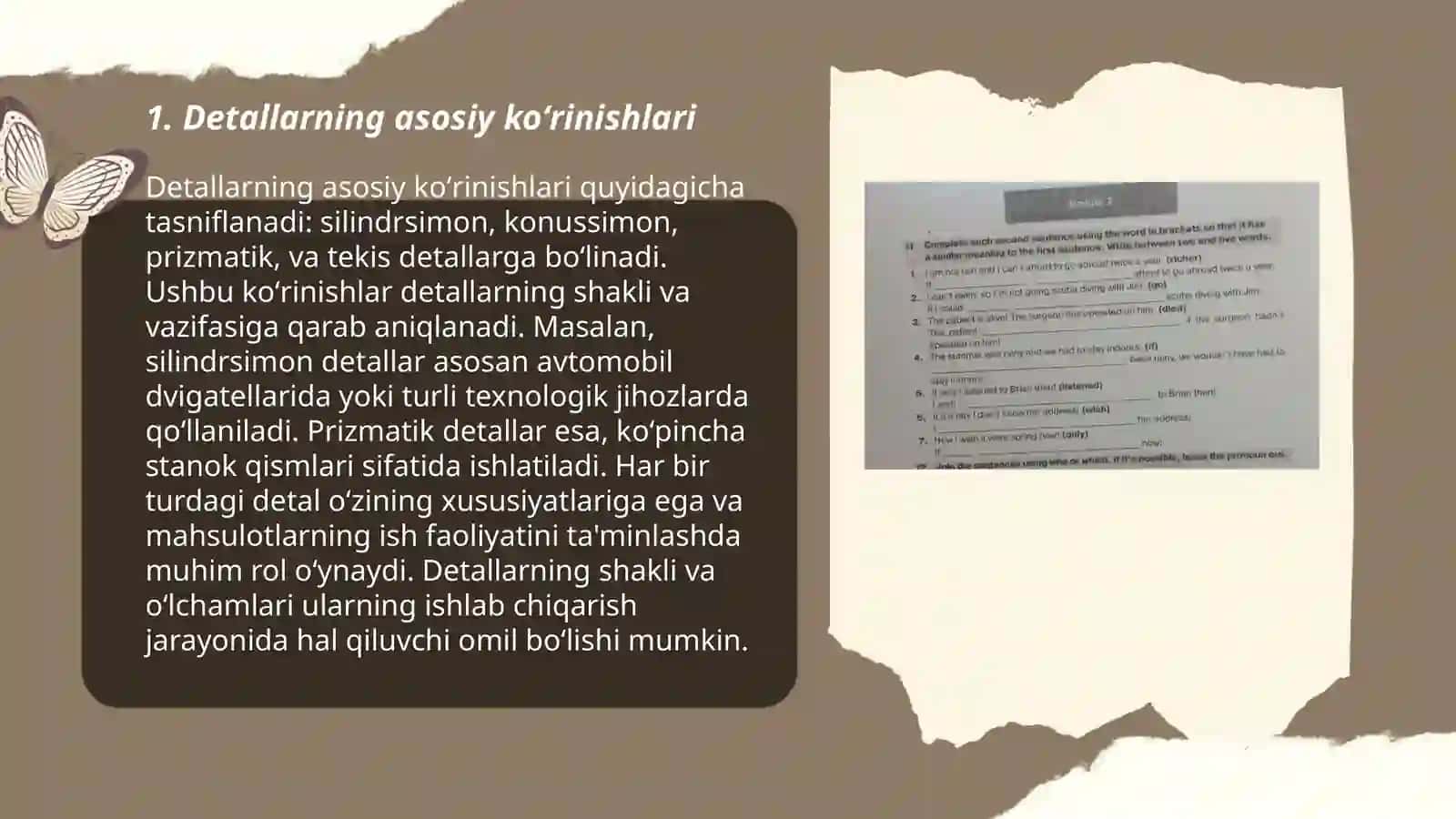 Detallarning asosiy koʻrinishlari 3