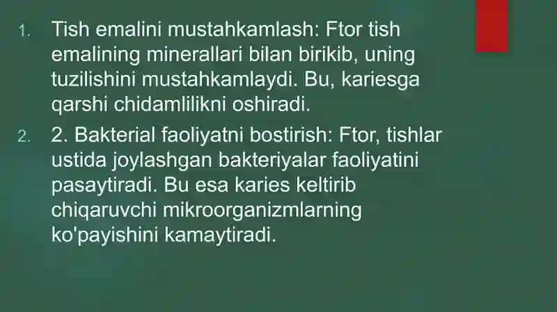 Karies profilaktikasi-ftor saqlovchi birikmalar 3