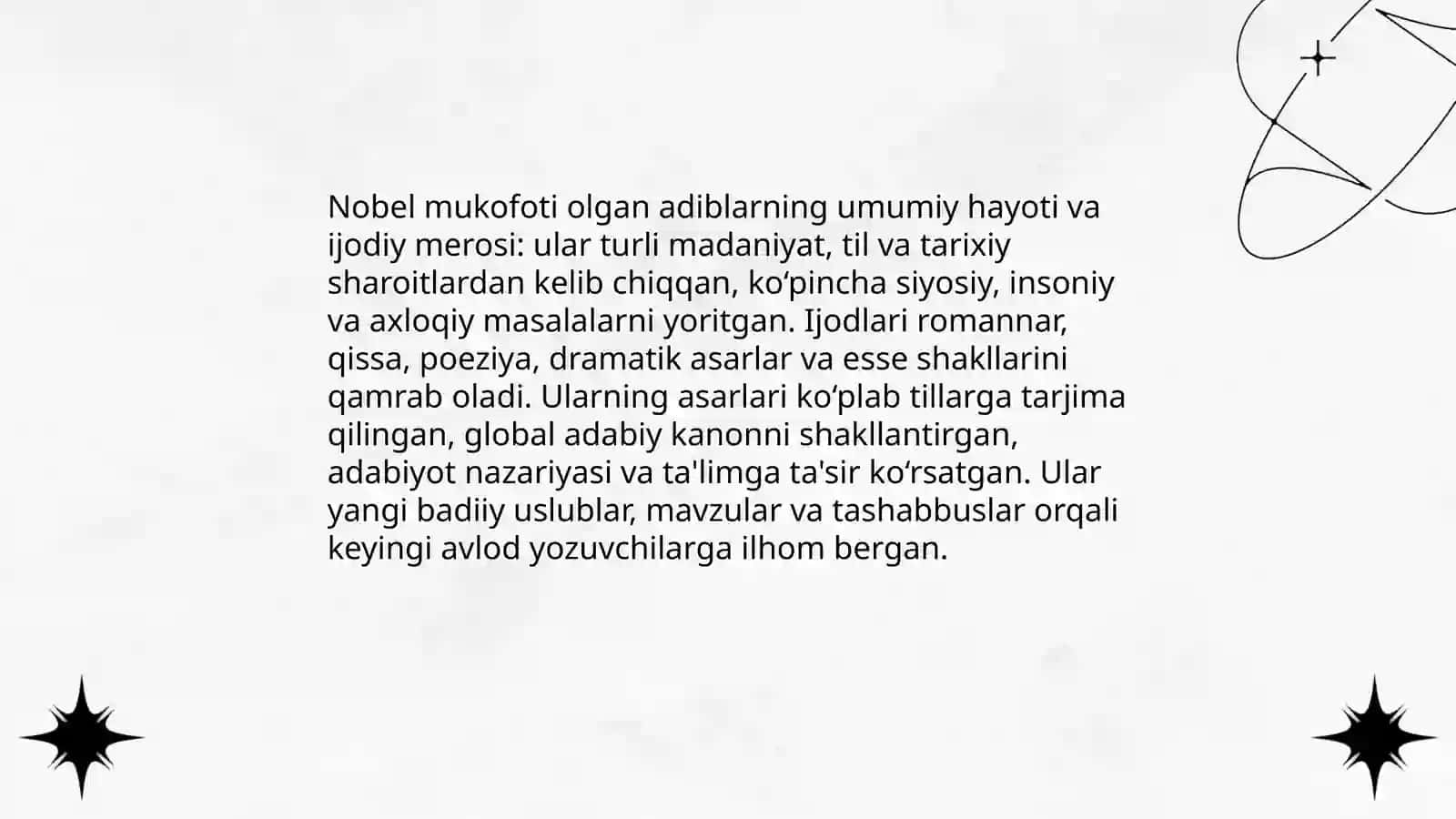 Adabiyot sohasida nobel mukofoti olgan adiblar 3