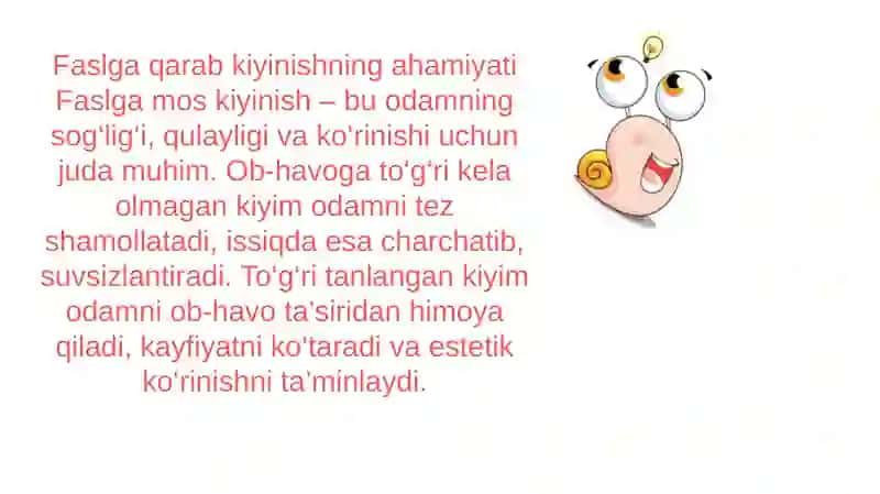 Faslga qarab kiyinish 3