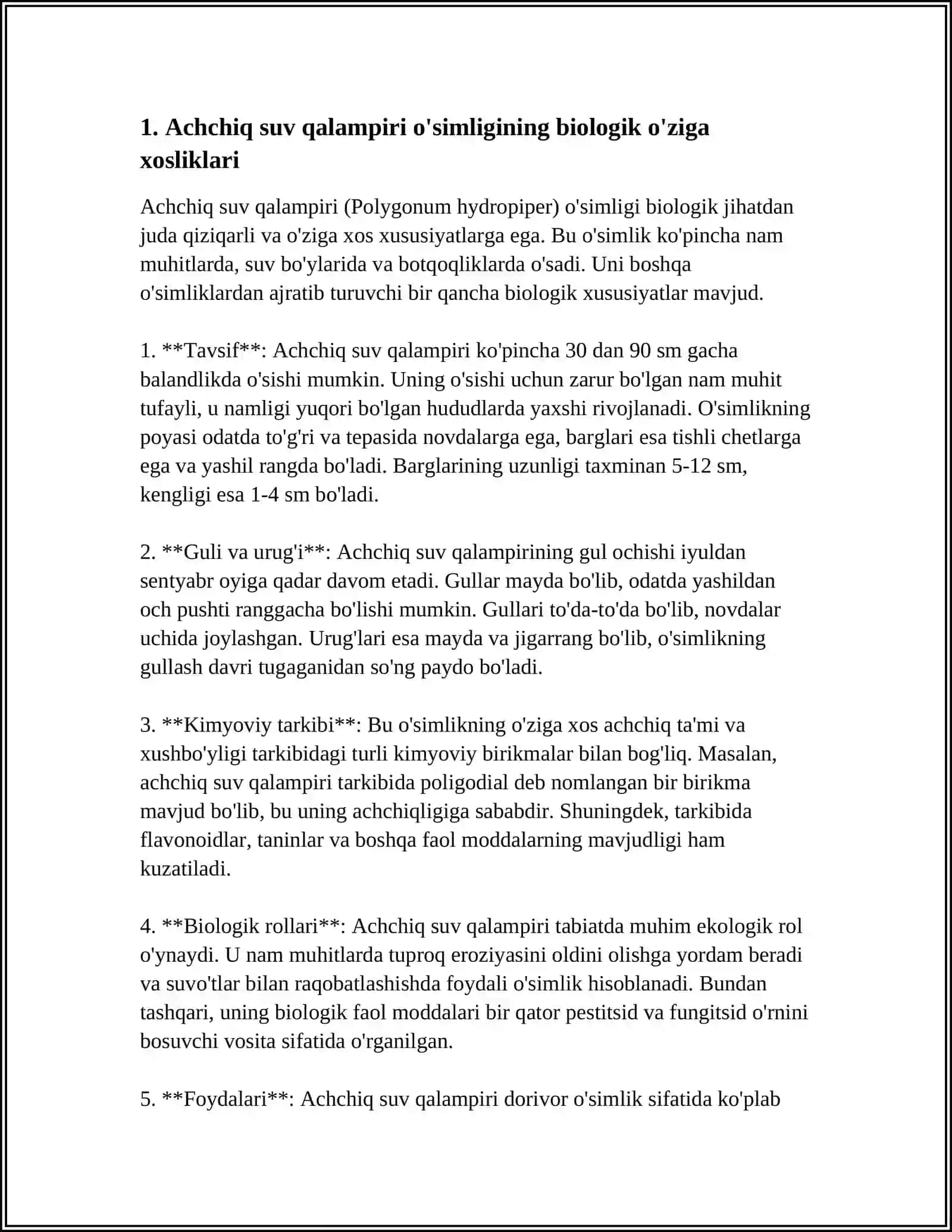 Achchiq suv qalampiri o'simligi 3