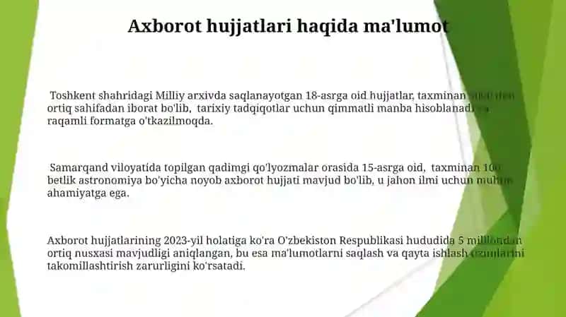 Axborot Hujjatlari Haqida Ma'lumot 3