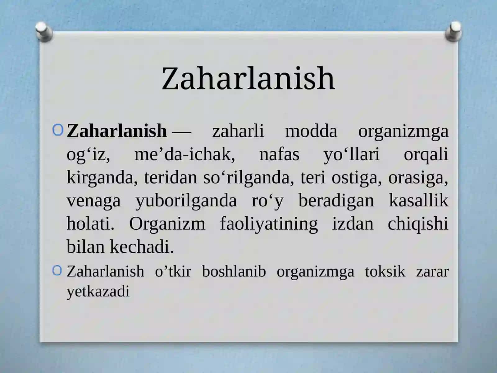 Zaharlanish va zaharlanganda tez yordam 3