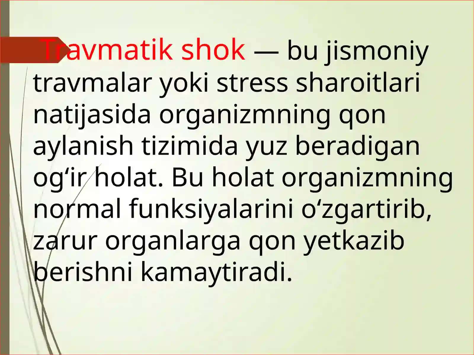 TRAVMATIK SHOK. POLITRAVMA. OCHIQ VA YOPIQ SINISHLAR 3