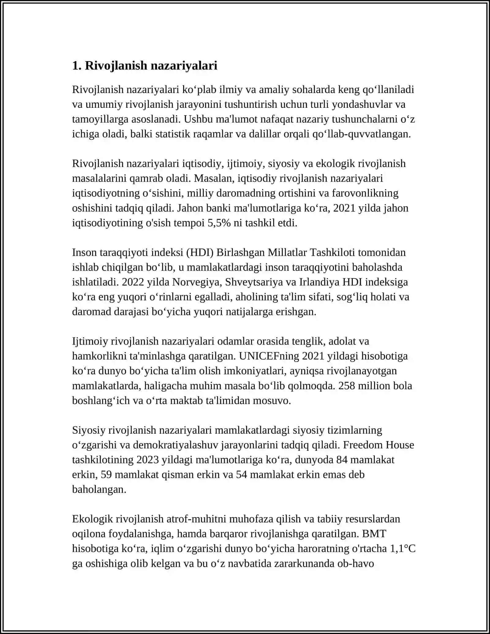 Rivojlanish Falsafasi 3