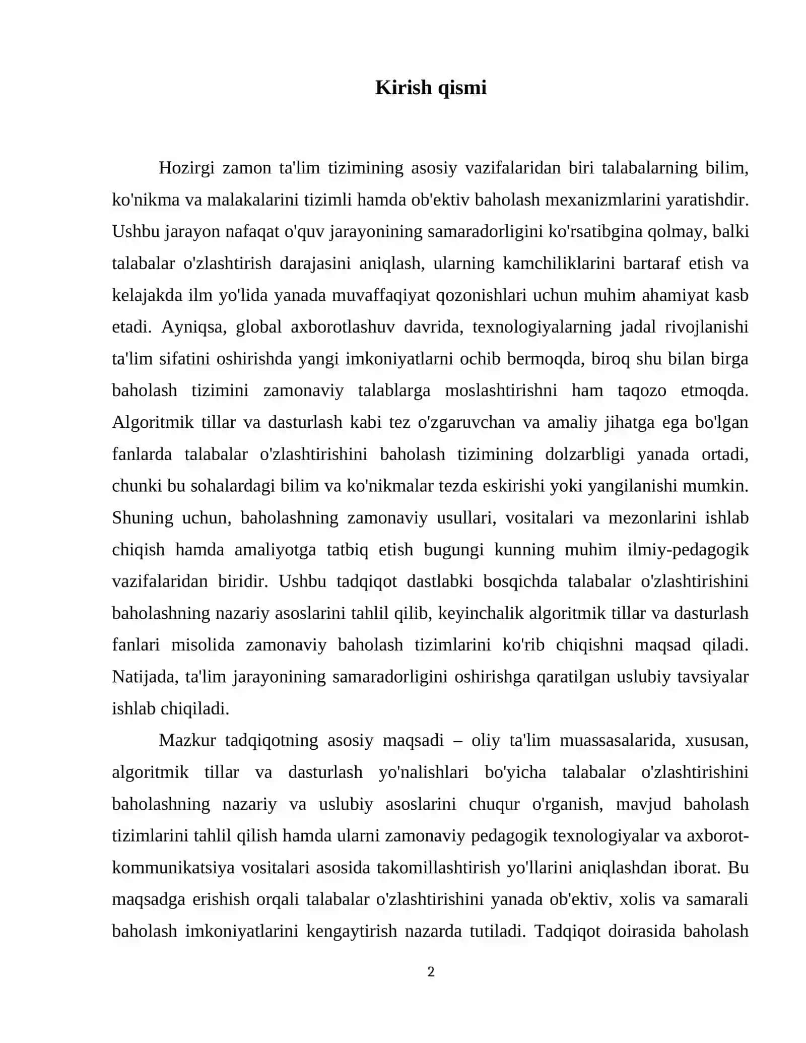 Talabalarning oʻzlashtirishi .Baholash qaydnomasi tizimi 3