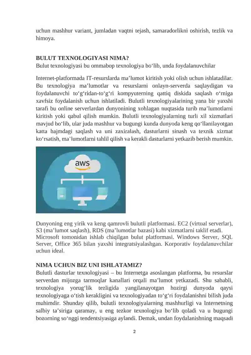 Bulutli tenologiyalar bilan ishlash asoslar 3