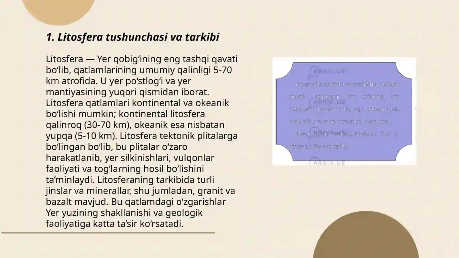 Litosfera tushunchasi va tarkibi 3