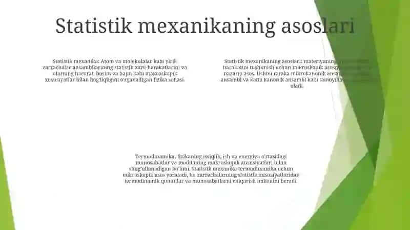 Statistik Termodinamika Nazariy Asoslari 3