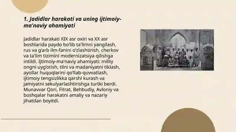 Jadidlar harakati va uning ijtimoiy-ma'naviy ahamiyati 3