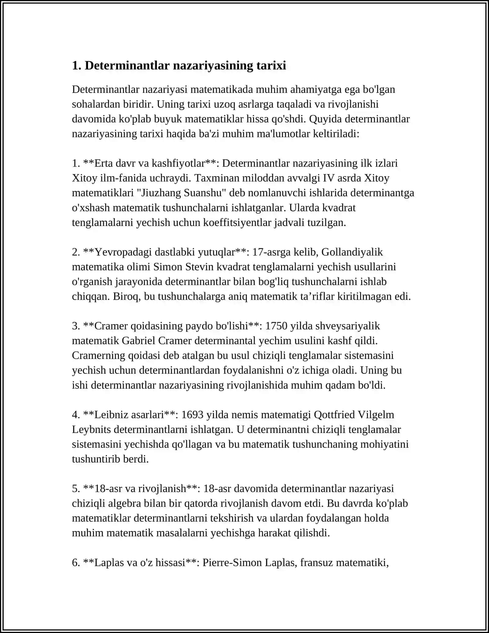 DETERMINANTLAR NAZARIYASI 3