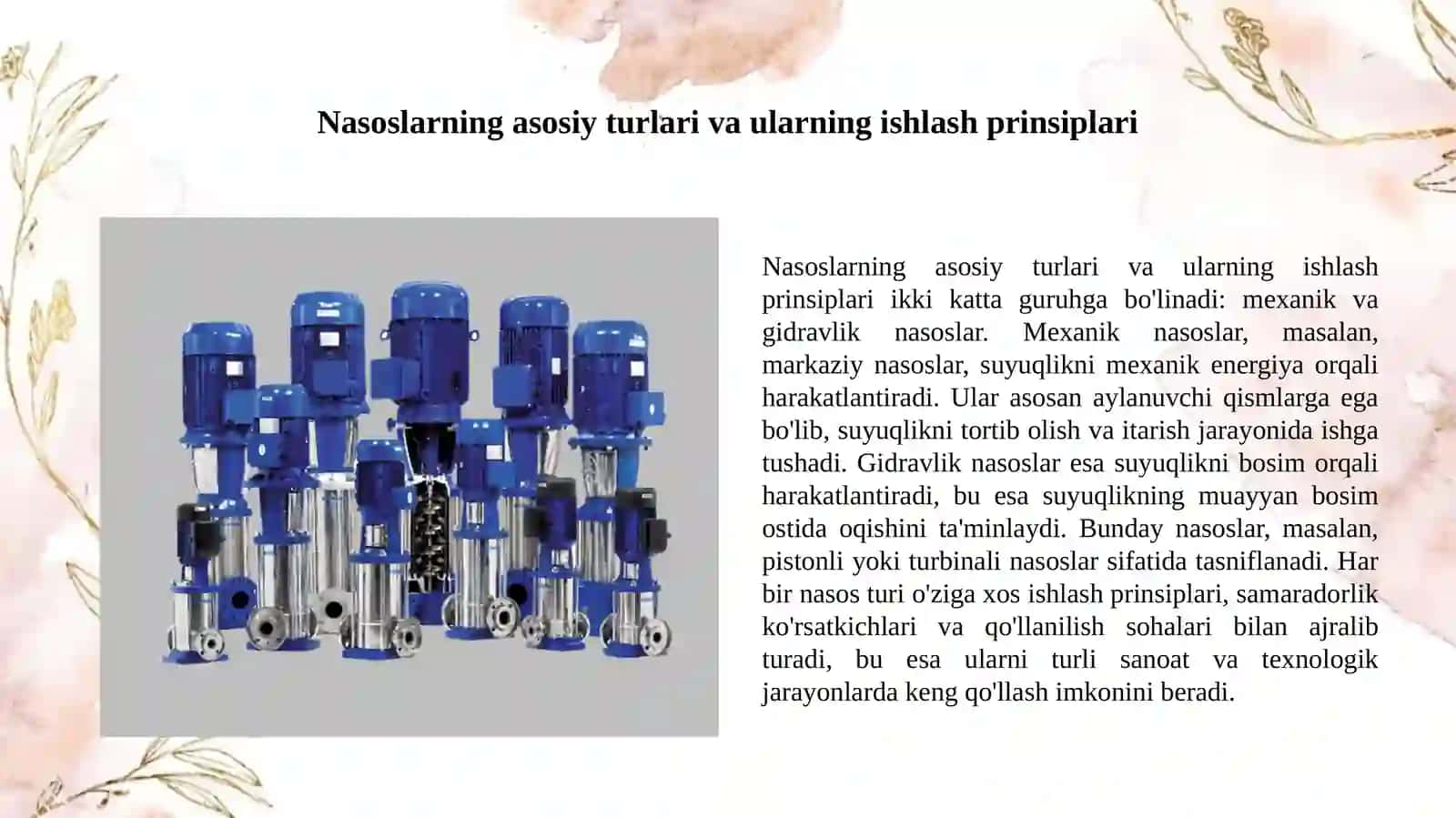 Nasoslar klassifikatsiyasi 3
