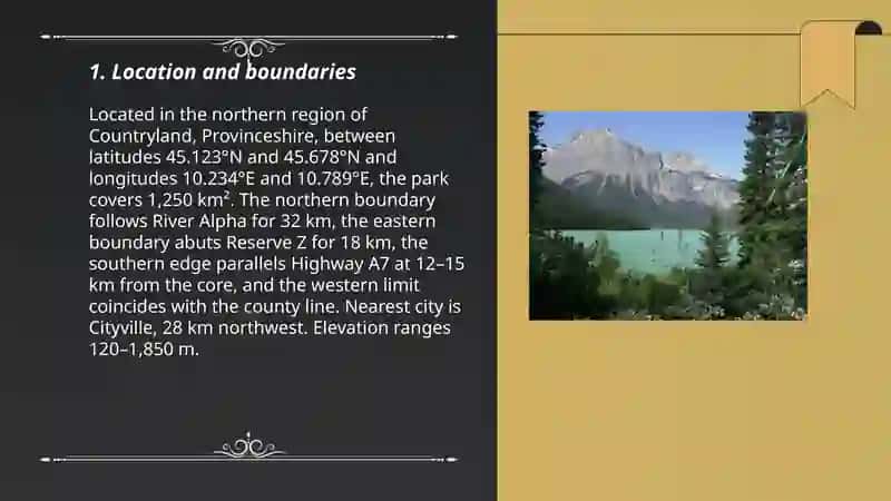 Description of a national park 3