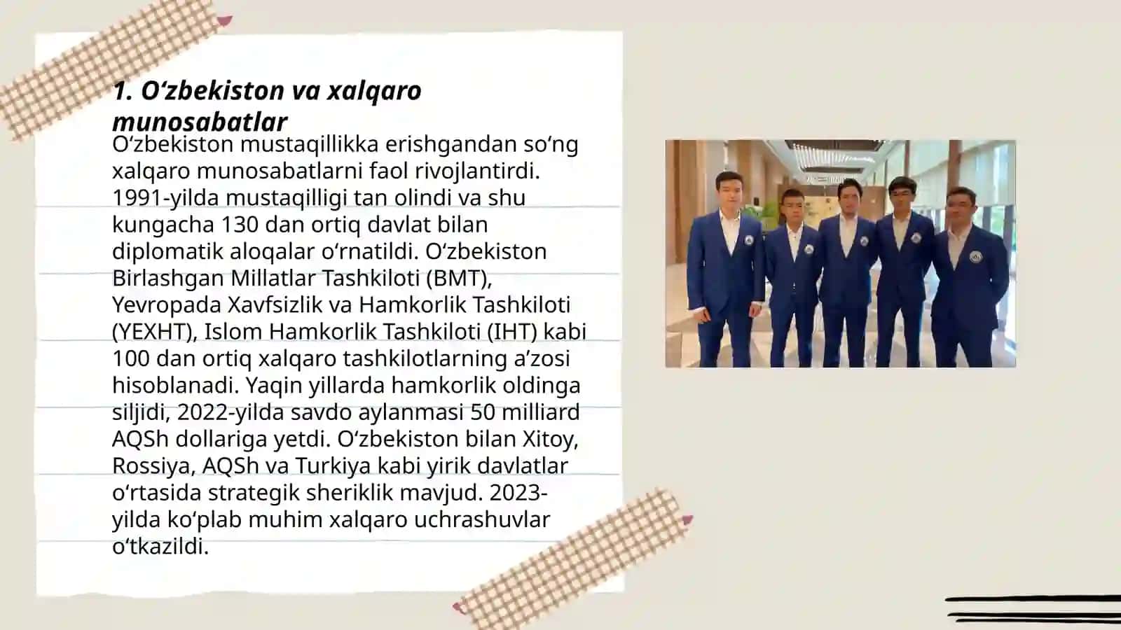 Oʻzbekiston va jahon hamjamiyati 3