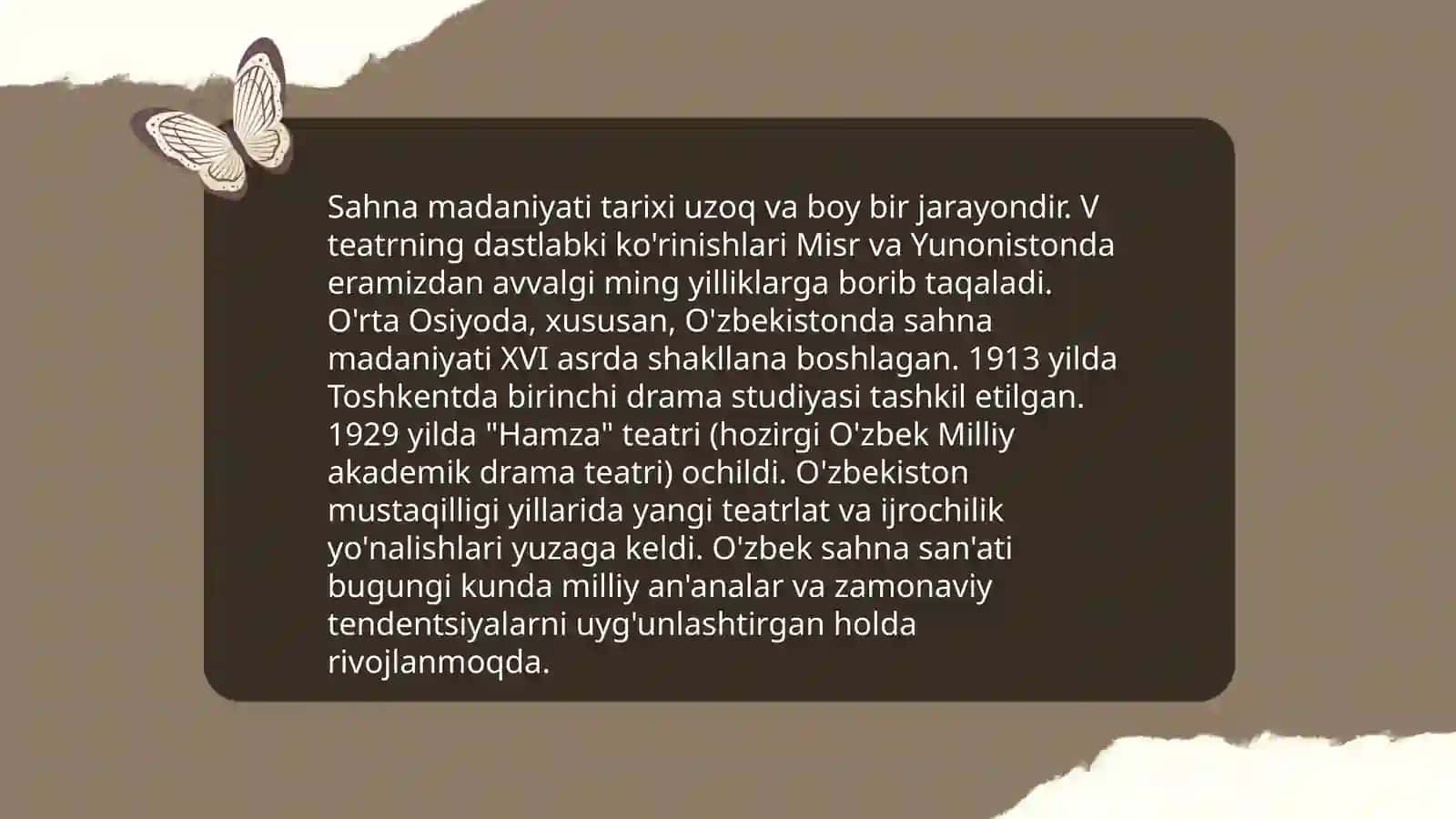 Sahna madaniyati. Ijro yoʻllari 3