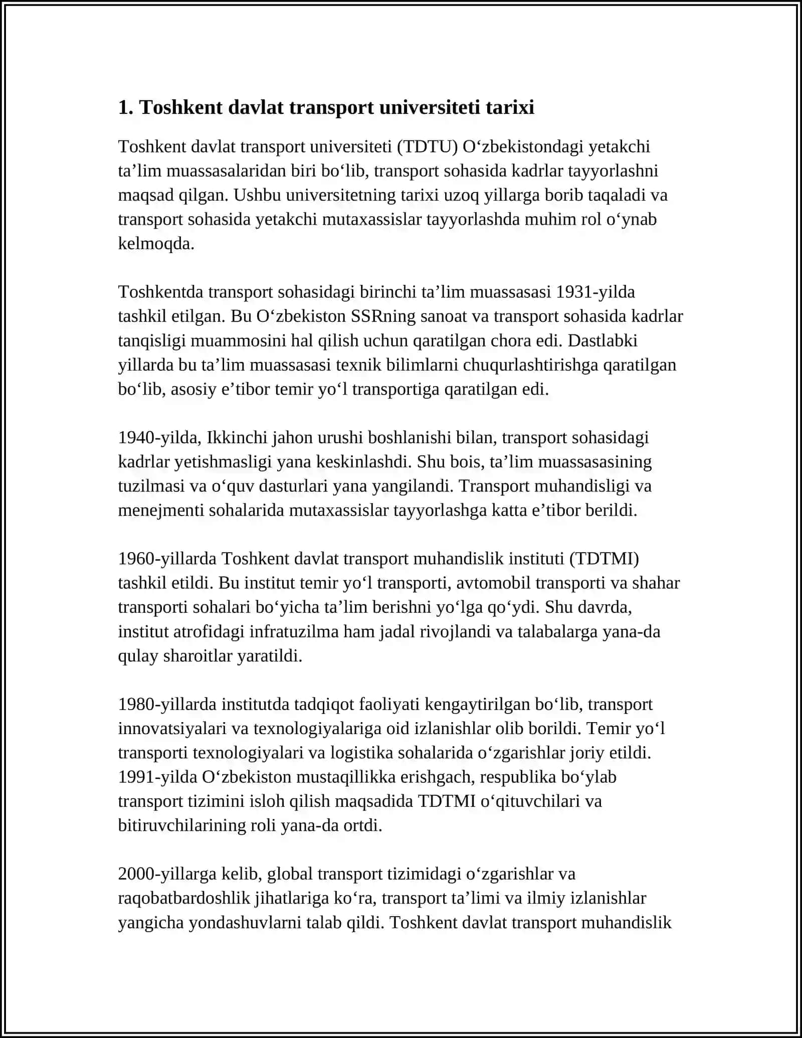Toshkent Davlat Transport Universiteti Tarixi 3