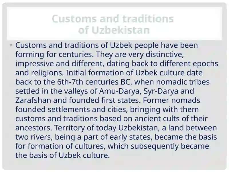 Presentation on "Customs and traditions of Uzbekistan" 3