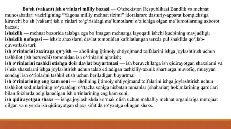 O‘zbekiston Respublikasining Aholi bandligi to‘g‘risidagi Qonuni 3