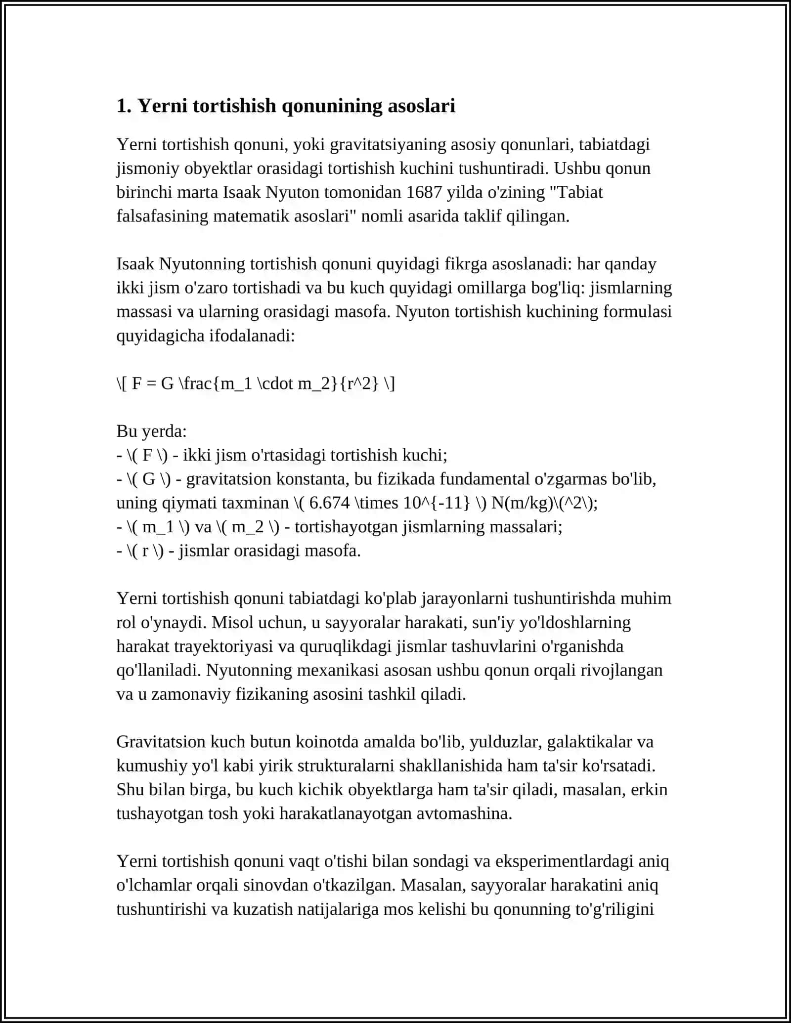 YERNING TORTISHISH QONUNIDA JISMLARNING XARAKATI 3